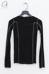 BASERANGE Long Sleeve T-Shirt TTML Collection Ribbed Cotton Portugal BAS-TTML-RB-SU24-HEI Black